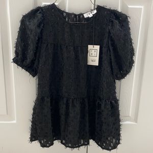 THML | Black Thiered Top | *NEW* With Tags |Boutique Purchased | Size XS
